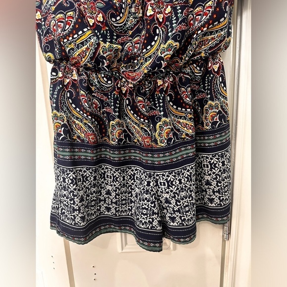 Women’s rompers City triangle cold shoulder paisley romper size L - Picture 5 of 6
